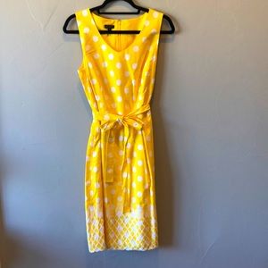 Talbots sleeveless dress with embroidered hem